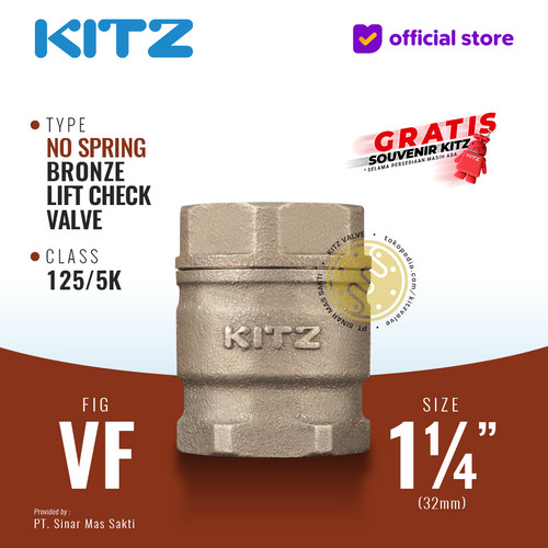 [EZR.2200411] KITZ Tusen Klep Lift Check Valve Fig. 125 VF , 1 1/4" - 32mm , Drat