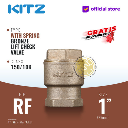 [EZR.2200412] KITZ Tusen Klep Lift Check Valve w. Spring Fig. 150 RF , 1" - 25mm