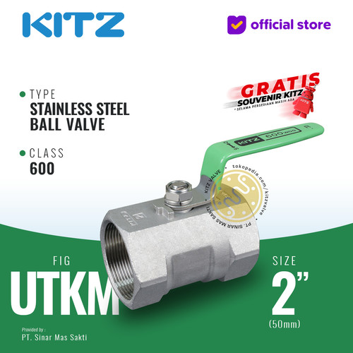 [EZR.2200415] KITZ Stainless Ball Valve Fig. 600 UTKM , 2" - 50A - 50mm , Drat Screw