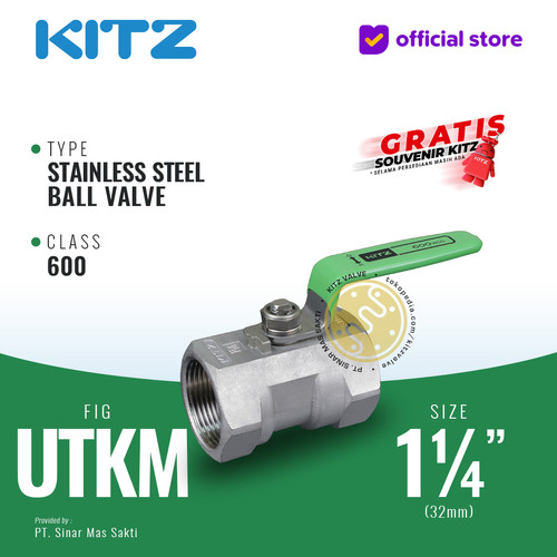 [EZR.2200417] KITZ Stainless Ball Valve Fig. 600 UTKM , 1 1/4" - 32mm , Drat Screw