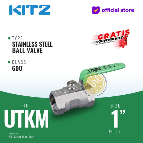 [EZR.2200418] KITZ Stainless Ball Valve Fig. 600 UTKM , 1" - 25A - 25mm , Drat Screw
