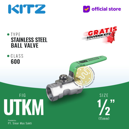 [EZR.2200420] KITZ Stainless Ball Valve Fig. 600 UTKM , 1/2" - 15mm , Drat Screw