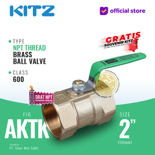 [EZR.2200423] NPT Ball Valve KITZ Fig. 600 AKTK , 2" - 50A - 50mm , Drat Kasar