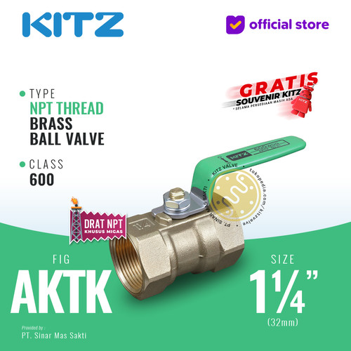 [EZR.2200425] NPT Ball Valve KITZ Fig. 600 AKTK , 1 1/4" - 32mm , Drat Kasar