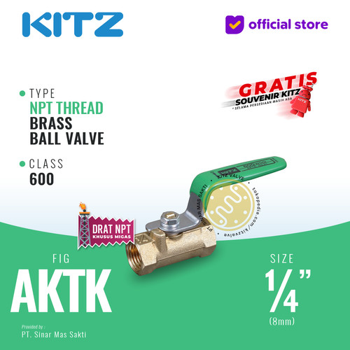 [EZR.2200430] NPT Ball Valve KITZ Fig. 600 AKTK , 1/4" - 8A - 8mm , Drat Kasar