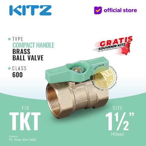 [EZR.2200433] KITZ Compact Ball Valve Fig. 600 TKT, 1 1/2" - 40A - 40mm , Drat Screw