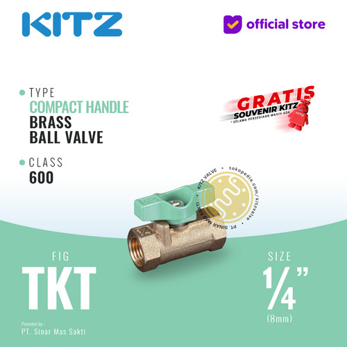 [EZR.2200438] KITZ Compact Ball Valve Fig. 600 TKT, 1/4" - 8A - 8mm , Drat Screw