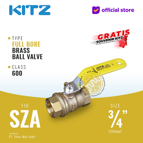 [EZR.2200443] KITZ Full Port Ball Valve Fig. 600 SZA , 3/4" - 20mm , Drat Screw