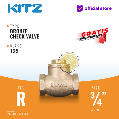 [EZR.2200454] Klep Tabok / Check Valve KITZ Fig. 125 R, 3/4" - 20mm , Drat / Screw