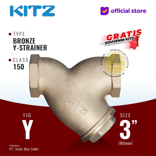 [EZR.2200457] KITZ Bronze Y Strainer Fig. 150 Y, 3" - 80A - 80mm , Drat / Screw