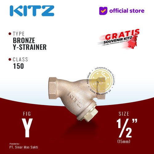 [EZR.2200464] KITZ Bronze Y Strainer Fig. 150 Y, 1/2" - 15A - 15mm , Drat / Screw