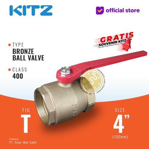 [EZR.2200466] KITZ Brass Ball Valve Fig. 400 T , 4" - 100A - 100mm , Drat / Screw