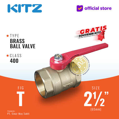 [EZR.2200468] KITZ Brass Ball Valve Fig. 400 T , 2 1/2" - 65A - 65mm , Drat / Screw
