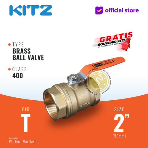 [EZR.2200469] KITZ Brass Ball Valve Fig. 400 T , 2" - 50A - 50mm , Drat / Screw
