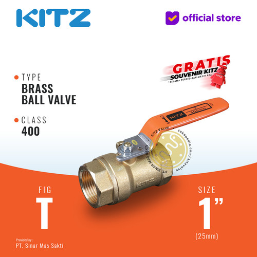 [EZR.2200472] KITZ Brass Ball Valve Fig. 400 T , 1" - 25A - 25mm , Drat / Screw