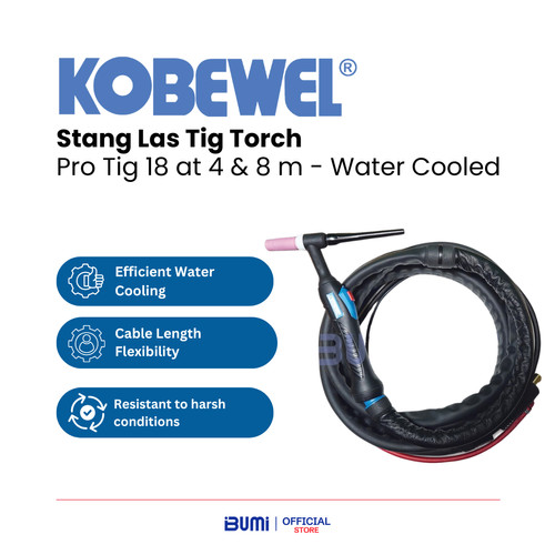 [EZM.4000067] Stang Las Tig Torch - Pro Tig 18 at 4 & 8 m - Water Cooled