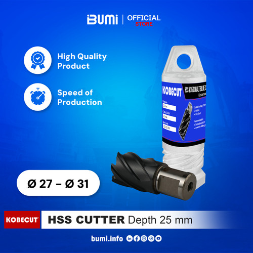 [EZM.4000087] Matabor Kobecut HSS O 27 s/d 31, max. tebal 25 mm.