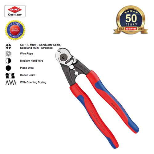 [EZM.4000111] Knipex - Tang Potong Kabel Piano 190 mm - Black Polished