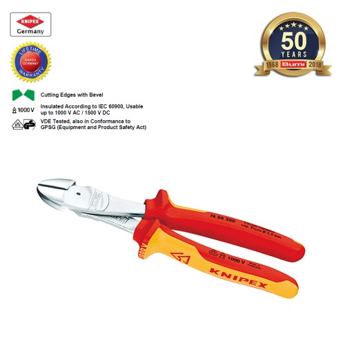 [EZM.4000140] Knipex - Tang Potong Diagonal Tuas Tinggi 200 mm VDE Tested