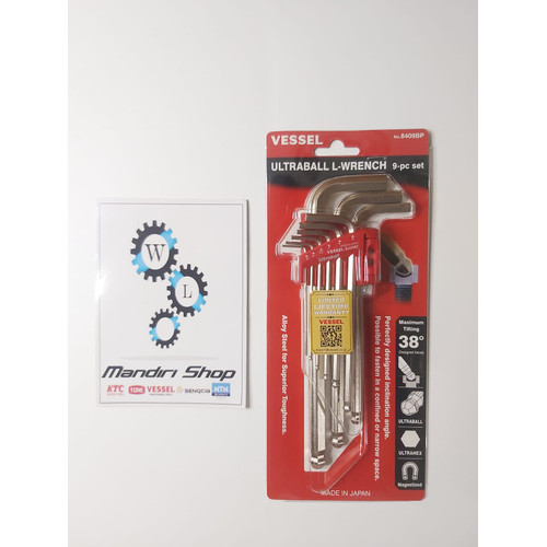 [EZM.1010103] Vessel 9 Pcs, 1.5 - 10 Mm Kunci L Set Panjang Ultraball - 8409bp