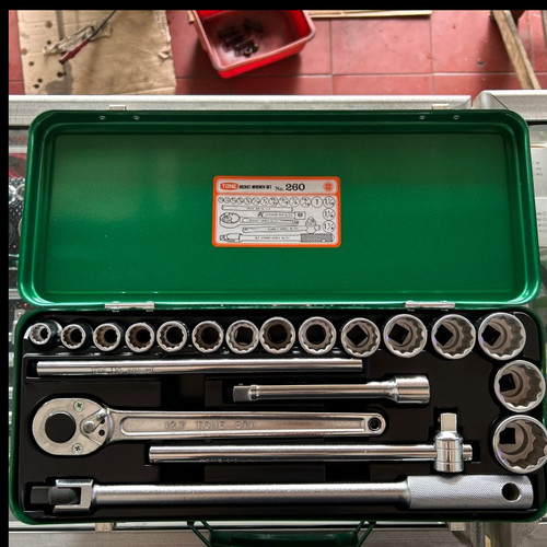 [EZM.1020027] KUNCI SOCKET INCHI TONE SOCKET WRENCH SET (20 PCS) 260(1/2"/INCH)