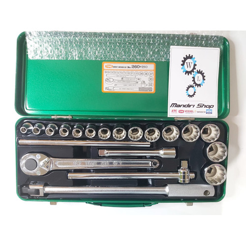[EZM.1020059] Kunci Socket set Sq 1/2 Kembang 12 Japan Tone 260M ISO