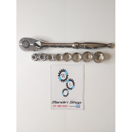 [EZM.1000215] PAKET SIAP KERJA KUNCI SHOCK 1/2 ( 8 - 22 ), & RATCHET 1/2 KTC