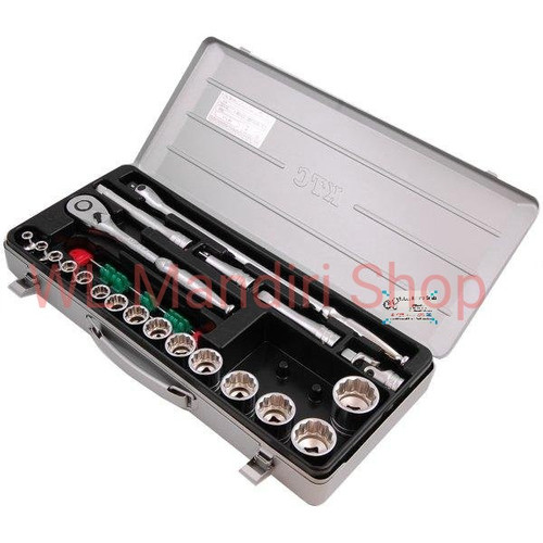 [EZM.1000386] Kunci Socket set Sq 1/2 Isi 21pcs 8 - 32 KTC TB 415X