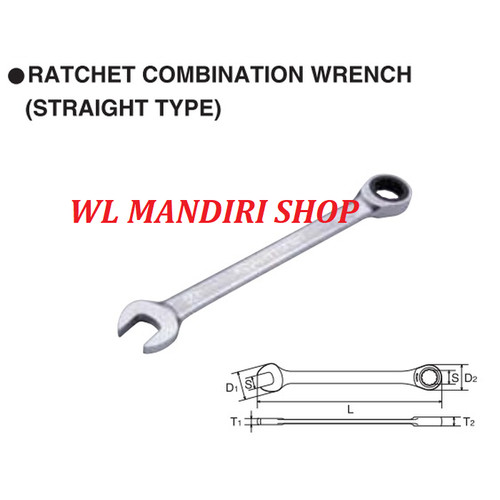 [EZM.1000541] RING PASS RATCHET COMBINATION WRENCH KTC MSR1A-24