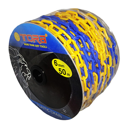 [EZM.1000352] TORA Rantai PVC 6 MM x 50 Meter Warna Kuning & Biru - Chain PVC