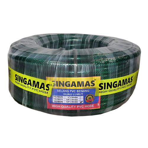 [EZM.1000356] SINGAMAS Selang Air PVC Benang Hijau Lumut 3/4 Inch x 50 Meter