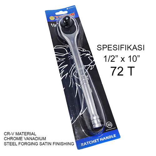 [EZM.1000382] TORA Ratchet Wrench Handle 1/2" x 10" 72T Heavy Duty