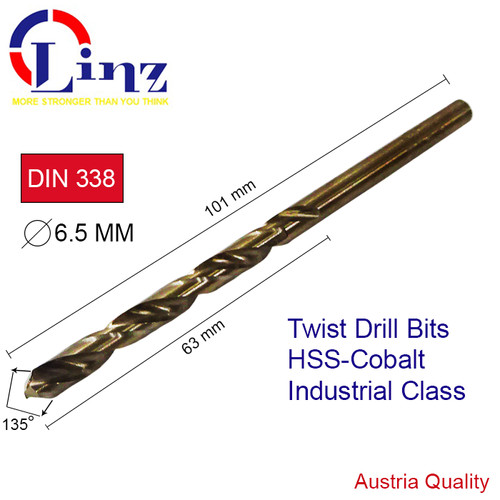 [EZM.1000399] LINZ Mata Bor Besi & Stainless 6.5 MM - Drill Bits HSS Cobalt