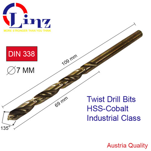 [EZM.1000400] LINZ Mata Bor Besi & Stainless 7 MM - Drill Bits HSS Cobalt