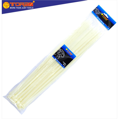 [EZM.1000501] TORA Kabel Tis Nylon 7.2 x 500 mm - Tali Ikat Warna Putih 50 Pcs