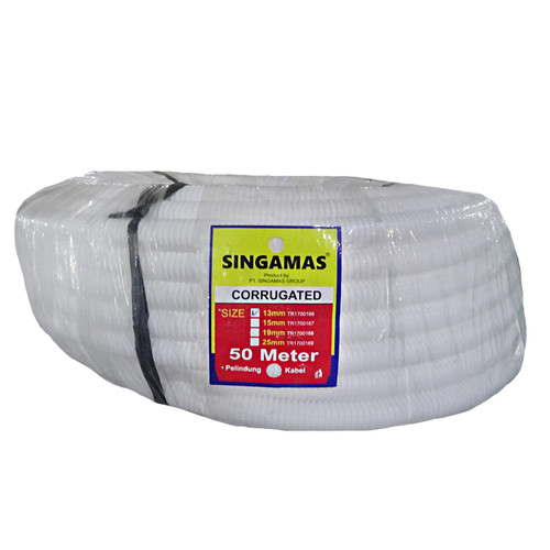 [EZM.1000513] SINGAMAS Selang Flex Pelindung Kabel Corrugated 1/2 Inch x 50 Meter