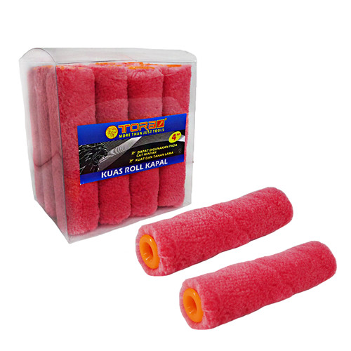 [EZM.1000539] TORA Bulu Kuas Roll Merah 4 Inch Per Pcs - Refill Roller Brush