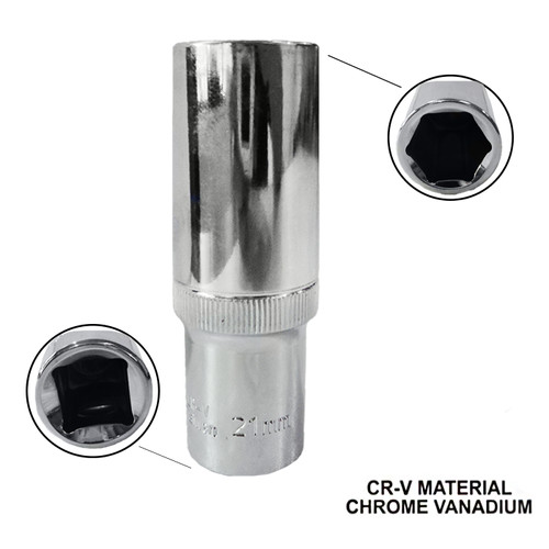 [EZM.1000545] TORA Mata Sok 21 MM 1/2 DR 6 PT - Deep Socket
