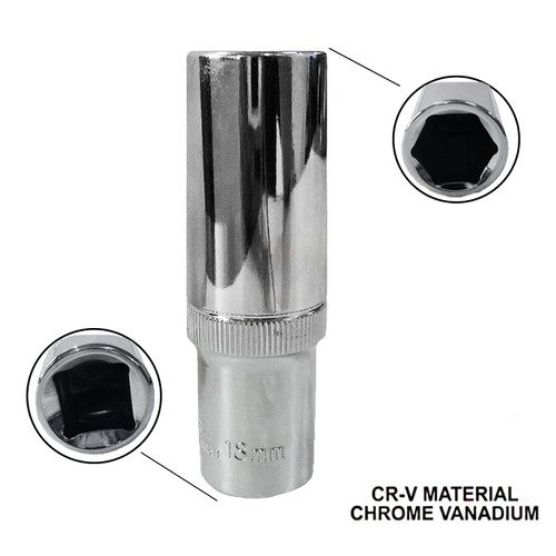 [EZM.1000548] TORA Mata Sok 18 MM 1/2 DR 6 PT - Deep Socket
