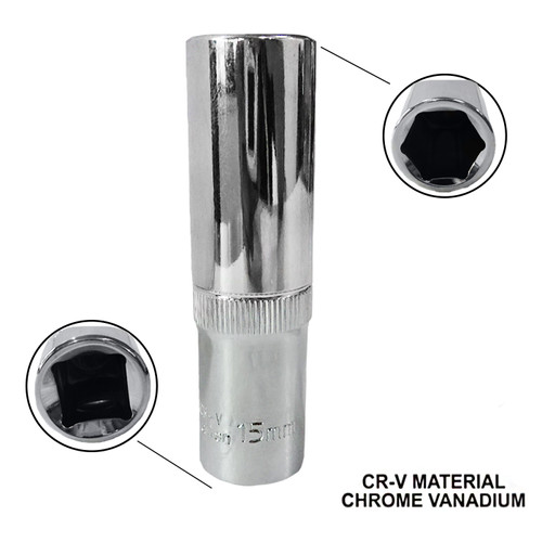 [EZM.1000551] TORA Mata Sok 15 MM 1/2 DR 6 PT - Deep Socket
