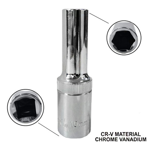 [EZM.1000556] TORA Mata Sok 10 MM 1/2 DR 6 PT - Deep Socket