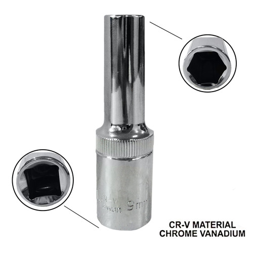 [EZM.1000557] TORA Mata Sok 9 MM 1/2 DR 6 PT - Deep Socket