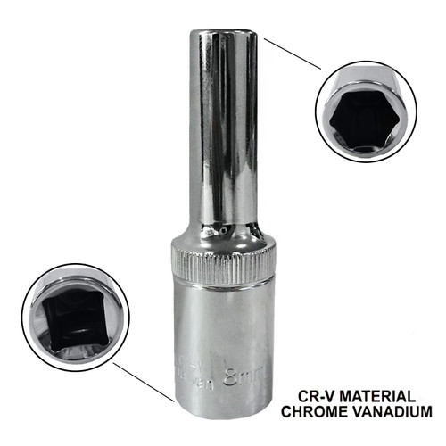[EZM.1000558] TORA Mata Sok 8 MM 1/2 DR 6 PT - Deep Socket