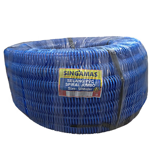 [EZM.1000589] SINGAMAS Selang Air PVC Spiral Jumbo Warna Biru 3 Inch x 50 Meter