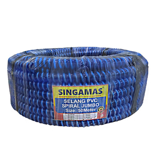 [EZM.1000591] SINGAMAS Selang Air PVC Spiral Jumbo Warna Biru 1 1/2 Inch x 50 Meter