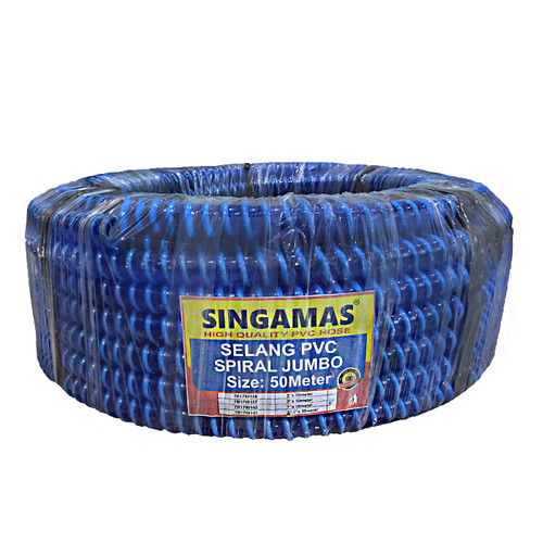 [EZM.1000592] SINGAMAS Selang Air PVC Spiral Jumbo Warna Biru 1 Inch x 50 Meter