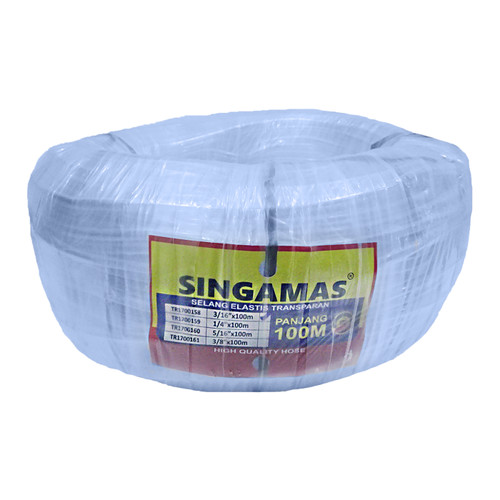 [EZM.1000604] SINGAMAS Selang Air PVC Elastis Transparan 3/16 Inch x 100 Meter