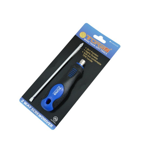 [EZM.1000745] TORA Obeng Bolak Balik Biru Hitam S2 - Screwdriver 2 Way Blue Black