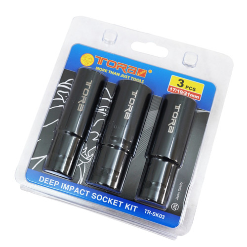 [EZM.1000750] TORA Kunci Socket Hitam Set 3 Pcs 78 MM - Impact Socket Set
