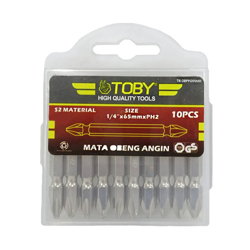 [EZM.1002364] TOBY Mata Obeng Angin PH2 x 1/4" x 65 MM Set 10 Pcs - S2 Material